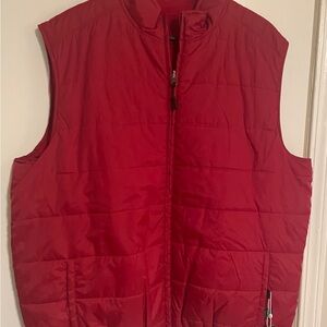 Greg Norman Collection Red Quilted Men's Vest Reversible - XL Zip Front